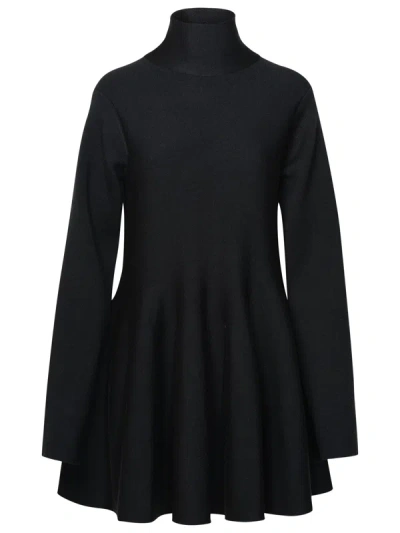 Khaite Clarice Wool-blend Mini Dress In Black