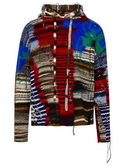 OFF-WHITE OFF-WHITE MULTICOLOR WOOL BLEND CHAOS TAB SWEATER MAN