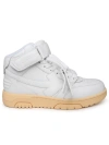 OFF-WHITE OFF-WHITE WOMAN OFF-WHITE 'OUT OF OFFICE' MID WHITE LEATHER SNEAKERS
