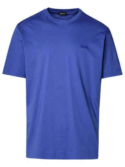 Zegna Blue Cotton T-shirt