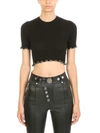 Alexander Wang Ball Chain-embellished Crop Top, Onyx In Black