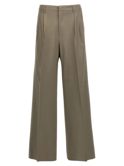 Etro Wool Palazzo Trousers In Green