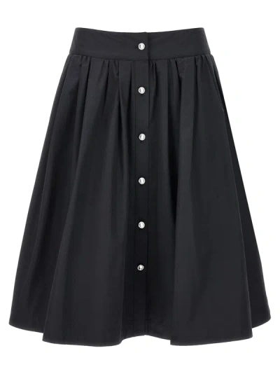Moschino Jewel Button Nylon Blend Skirt Skirts In Black