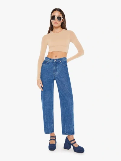 Mother Snacks! High Waisted Double Stack Ankle Snap, Crackle, Pop Jeans In Blue