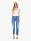 Mother The Tripper Ankle Fray Jeans In All Over The Map In Blue