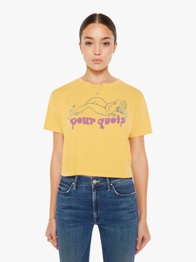 Mother The S/s Slouch Pourquoi T-shirt In Yellow - Size X-small