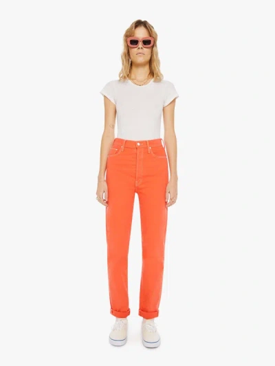 Mother The Tune Up Bona Fide Hover Hot Coral Trousers In Pink - Size 34