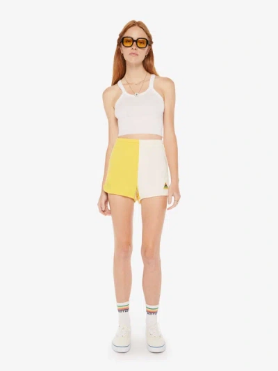 MOTHER THE RUN INTO TROUBLE SHORTS PRIMROSE IN YELLOW, SIZE LARGE