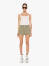Mother The Dodger Frayed Denim Shorts In Green