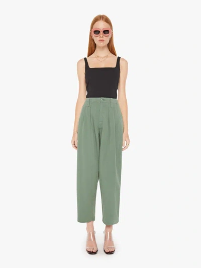 Mother The Pleated Chute Prep Flood Hedge Pants In Green - Size 34