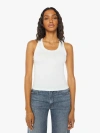Sprwmn Rib Fitted Scooped Tank Top In White - Size Medium In White