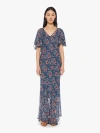 Natalie Martin Ramya Dress Vintage Flowers In Indigo - Size X-large In Indigo