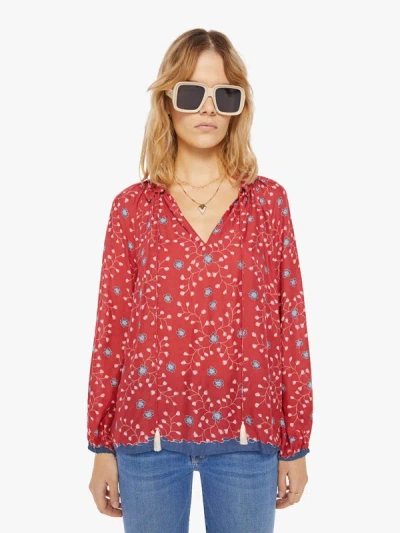 Natalie Martin Penny Blouse Pinwheel Barn Shirt In Red - Size X-large