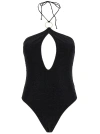 OSEREE 'LUMIÈRE' BLACK ONE-PIECE SWIMSUIT WITH CUT-OUT AND RING IN POLYAMIDE BLEND WOMAN