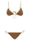 OSEREE 'LUMIÈRE' GOLD MICROKINI WITH RINGS IN LUREX WOMAN