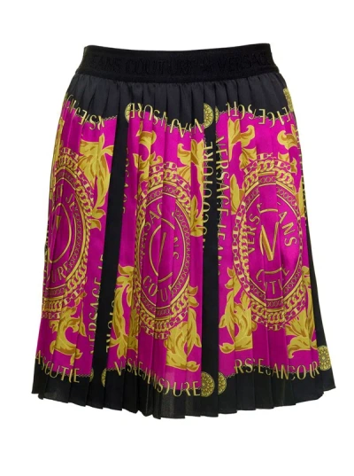 Versace Jeans Couture 75dp820 Pleaced Skirt In Multicolor