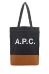 Apc A.p.c. Dark Blue Denim Handbag In Caf