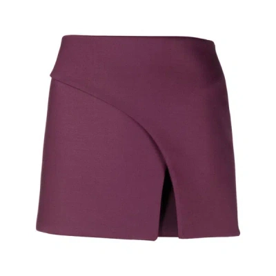 Alessandro Vigilante Low-rise Virgin Wool-blend Miniskirt In Purple