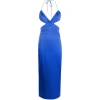 Alex Perry Mason Satin Cut-out Midi Dress In Blue