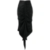 Alex Perry High-waisted Ruched Midi Skirt In Black