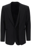 Alexander Mcqueen Trompe L'oeil Jacket In Grain De Poudre In Black