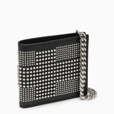 Alexander Mcqueen Wallet With Studs Chain In Black