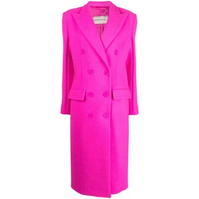 Alexandre Vauthier Double-breasted Midi Coat In Pink