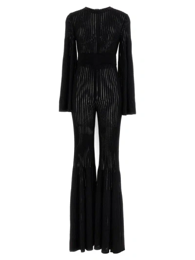 Antonino Valenti Desiree Ribbed Flared-design Jumpsuit In Nero