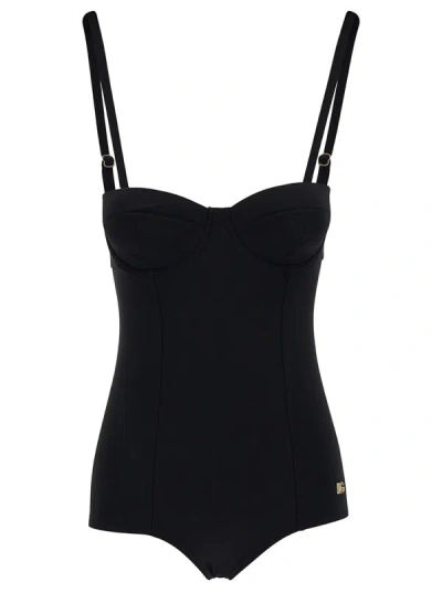 Dolce & Gabbana Ocvnie Piece Swimsuit In Black