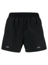 OFF-WHITE BLACK SWIMSUIT TRUNKS WITH CONTRASTING PRINT IN TECH FABRIC MAN