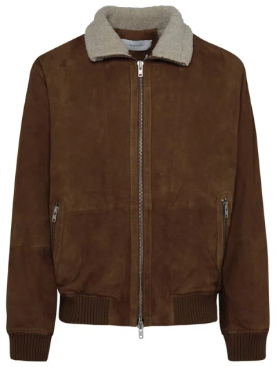Bully Genuine Caramel Leather Jacket In Brown