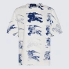 BURBERRY BURBERRY WHITE AND BLUE T-SHIRT