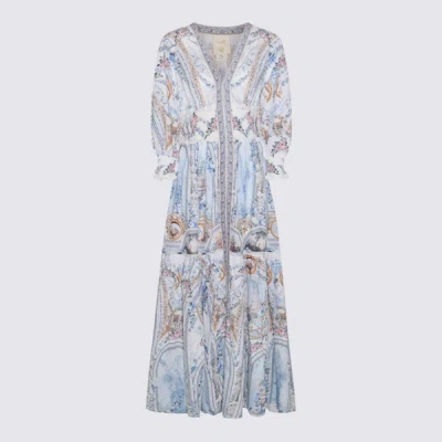 Camilla Baroque-pattern Silk Dress In Mehrfarbig