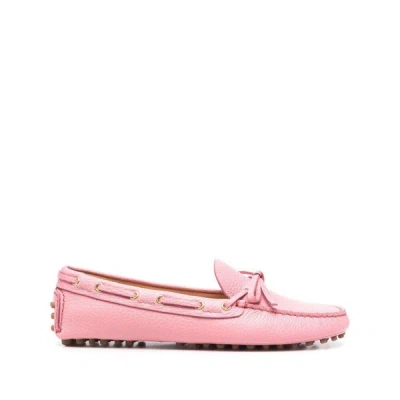 Car Shoe Leather Driving Shoes In Pink