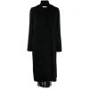 Charlott Double-breasted Knitted Wool Coat In Black