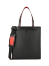 Christian Louboutin Ruistote Leather Tote Bag In Black/loubi/black