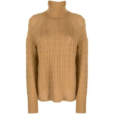 Etro Cable-knit Roll-neck Jumper In Brown