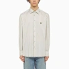 ETRO ETRO WHITE/GREEN STRIPED LONG SLEEVED SHIRT