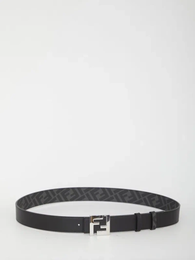 Fendi Ff Buckle Reversible Belt In Black