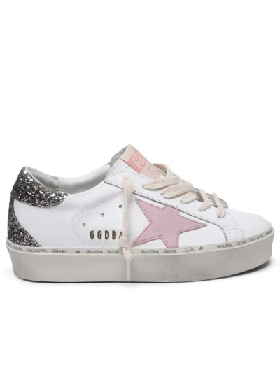GOLDEN GOOSE GOLDEN GOOSE 'HI STAR CLASSIC' WHITE LEATHER SNEAKERS