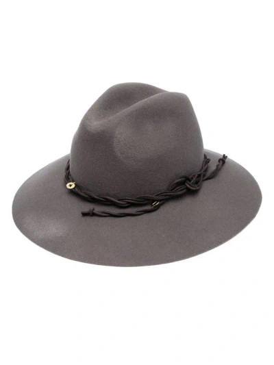 Golden Goose Wide-brim Virgin Wool Fedora In Grey