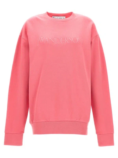 Jw Anderson Logo Embroidery Sweatshirt In Pink