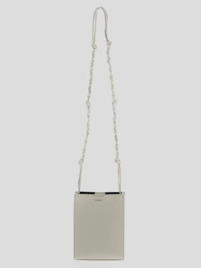 Jil Sander Tangle Leather Crossbody Bag In White