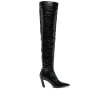 Khaite Marfa Croco Over-the-knee Boots In Black