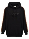 Lanvin Embroidered-logo Cotton Hoodie In Black