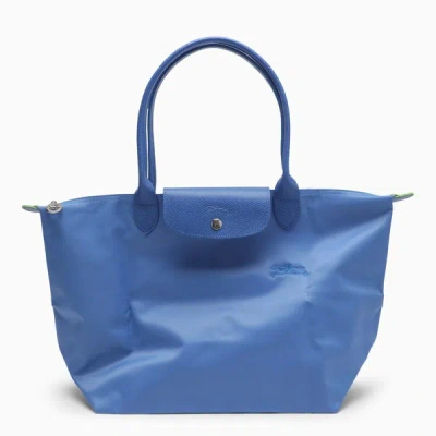 Longchamp Cornflower Colour L Le Pliage Green Bag In Blue