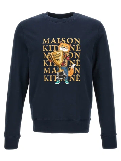 Maison Kitsuné 'fox Champion' Sweatshirt In Blue