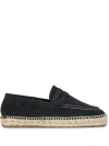 Manebi Hamptons Collapsible-heel Loafer Espadrilles In Blue