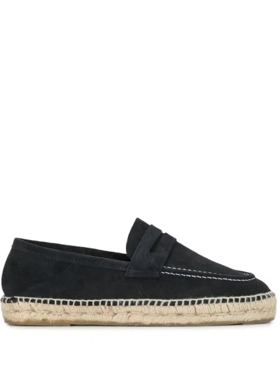 Manebi Hamptons Suede Loafers Espadrilles In Blue