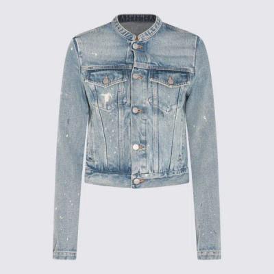 MM6 MAISON MARGIELA MM6 MAISON MARGIELA LIGHT BLUE COTTON DENIM JACKET